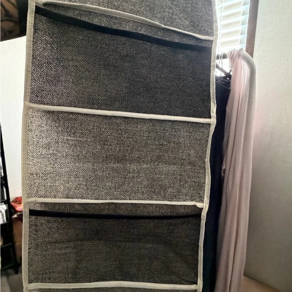 Hanging Closet shoe Organizer in Black and Gray